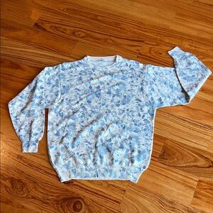 Women's Floral Crewneck Sweater - Blue